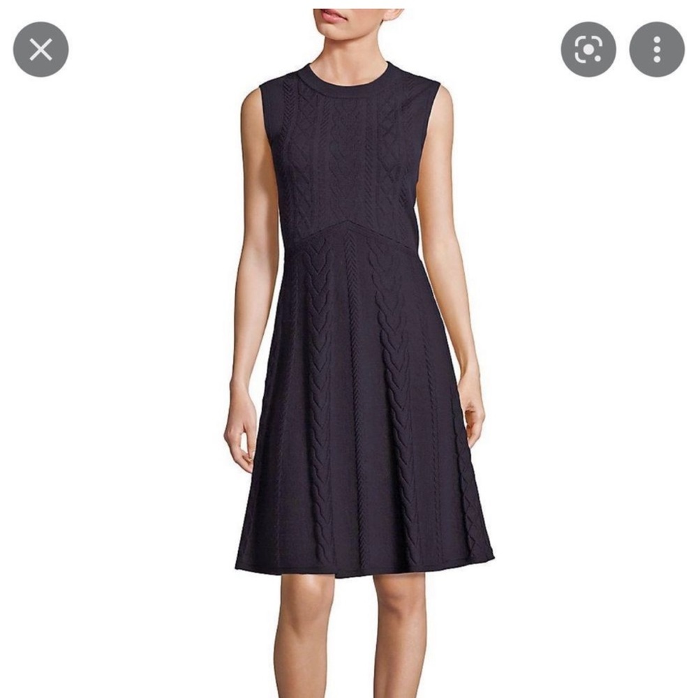 Tory Burch merino wool/knit navy midi dress in size Small.